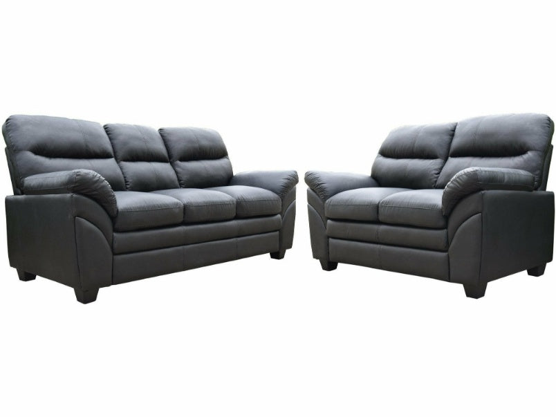 Capri 3+2 Suite Black Faux Leather