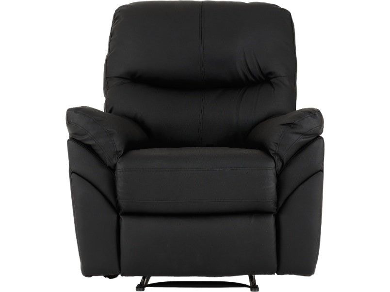 Capri Reclining Chair Black Faux Leather