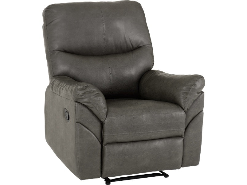 Capri Reclining Chair Grey Faux Leather