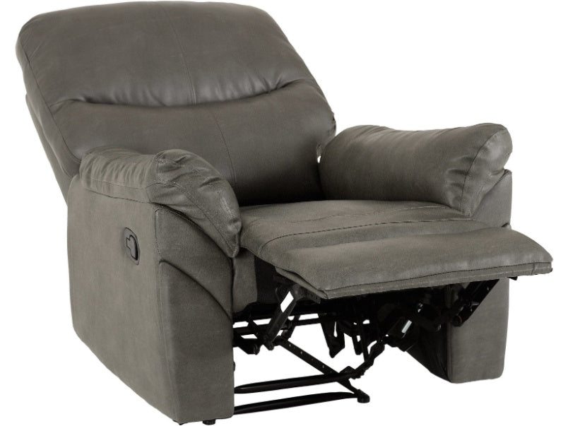 Capri Reclining Chair Grey Faux Leather