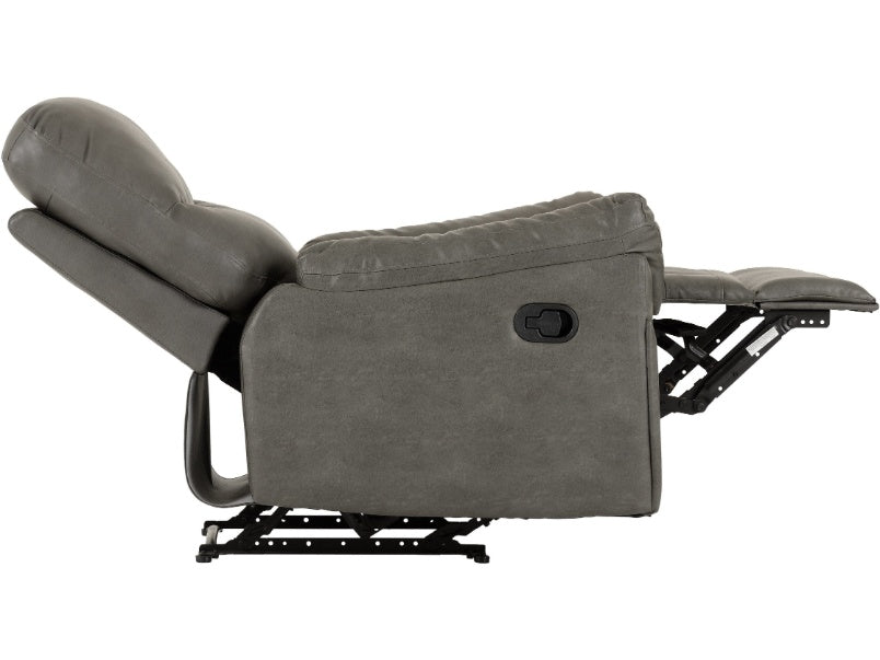 Capri Reclining Chair Grey Faux Leather