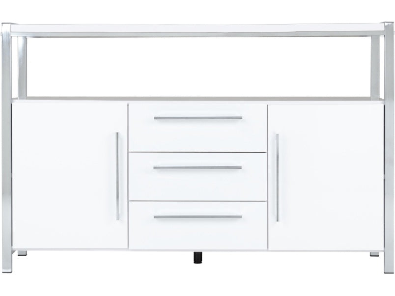 Charisma 2 Door 3 Drawer Sideboard White Gloss/Chrome