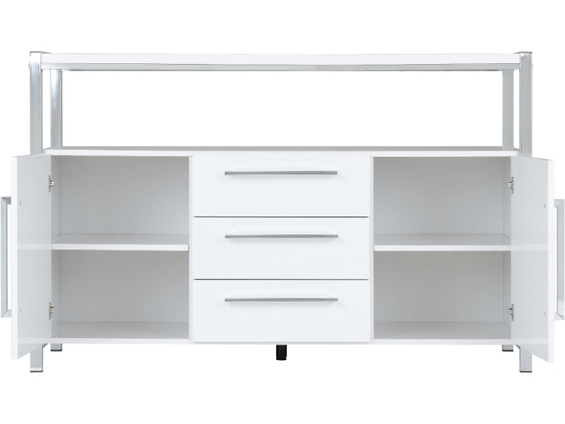 Charisma 2 Door 3 Drawer Sideboard White Gloss/Chrome