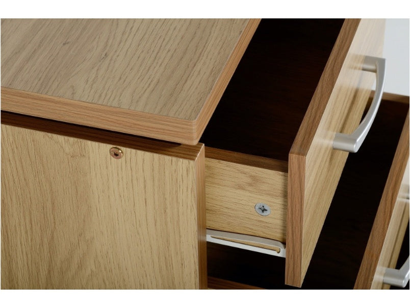 Charles 3 Drawer Bedside Chest Oak Effect Veneer