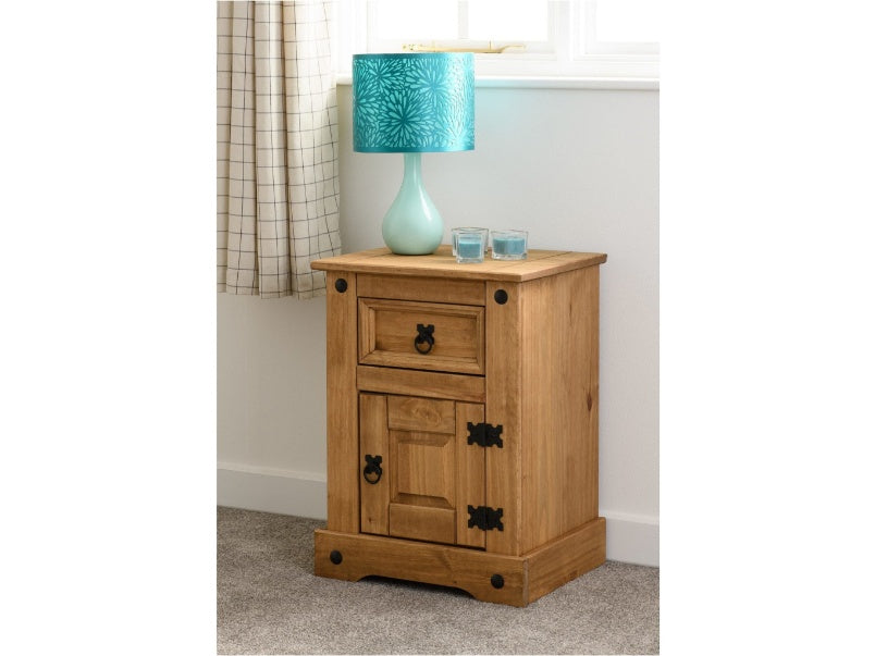 Corona Petite Bedside Distressed Waxed Pine