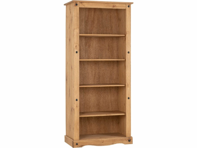 Corona Tall Bookcase Distressed Waxed Pine