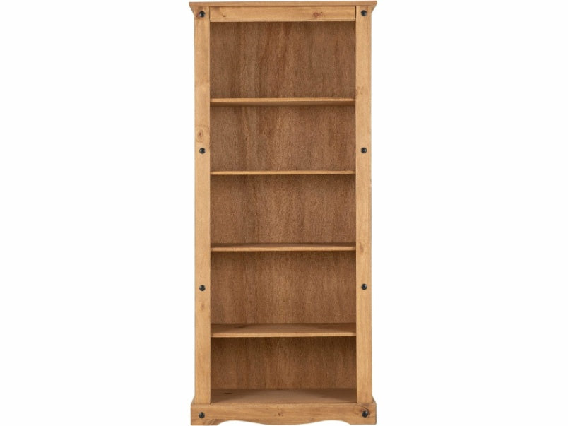 Corona Tall Bookcase Distressed Waxed Pine