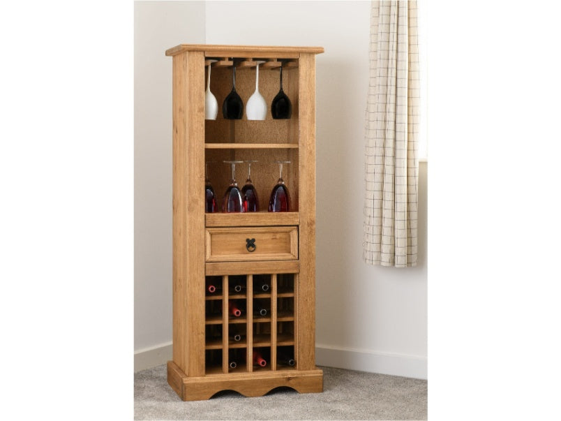 Corona Wine Rack Distressed Waxed Pine