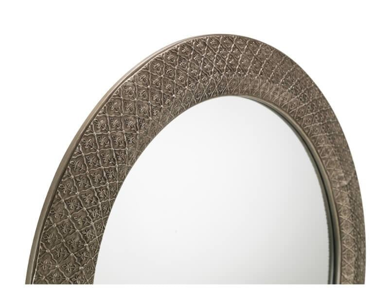 Cadence Round Pewter Wall Mirror Pewter