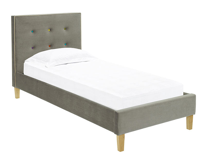 Balmoral Upholstered Grey Fabric Bed