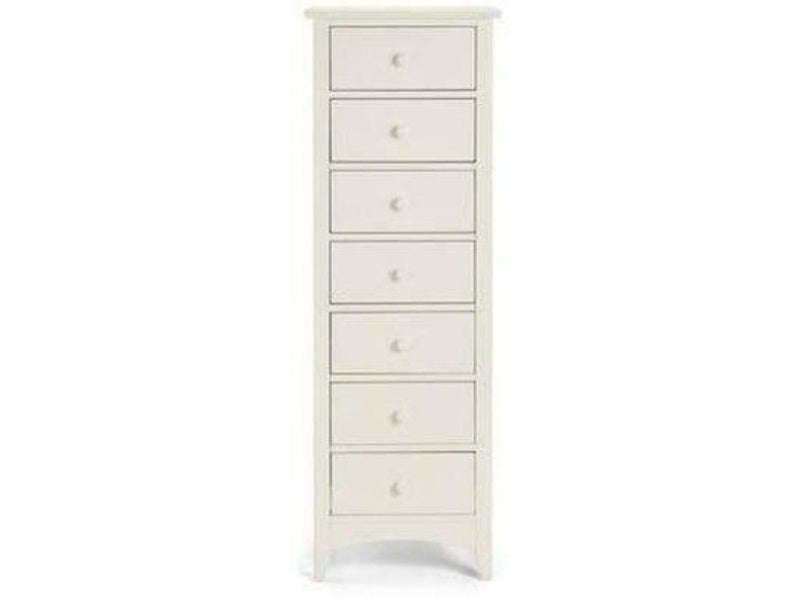 Cameo 7 Drawer Tall Chest Stone White