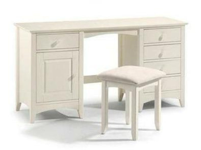 Cameo Dressing Table Stool Stone White