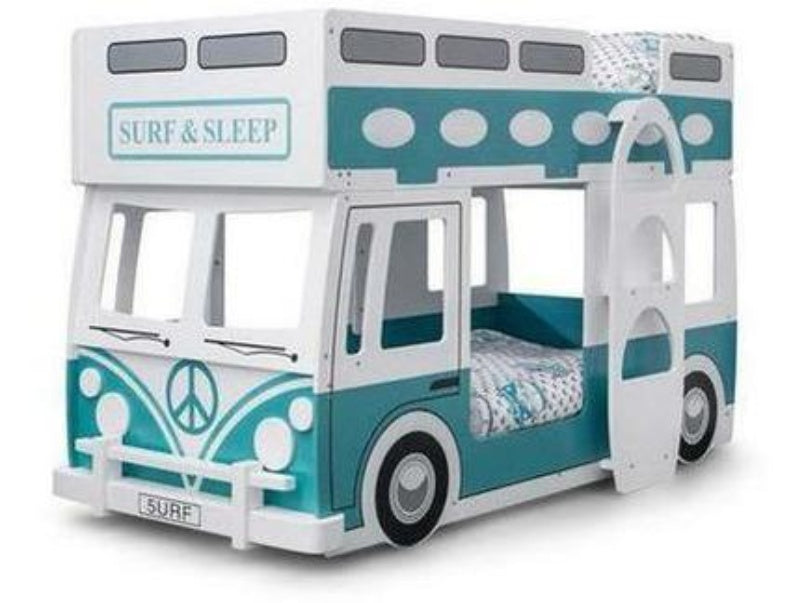 Campervan Bunk Bed White & Green