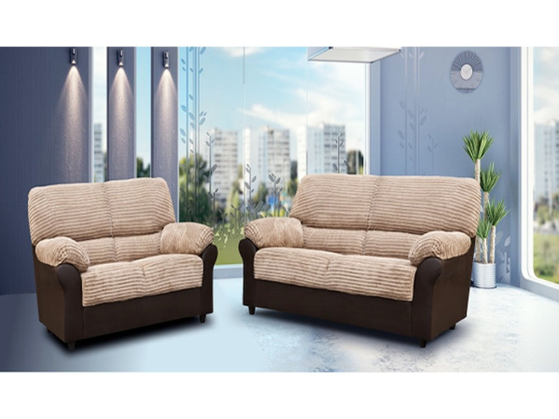 Candy 3+2 Fabric Sofa Set Brown