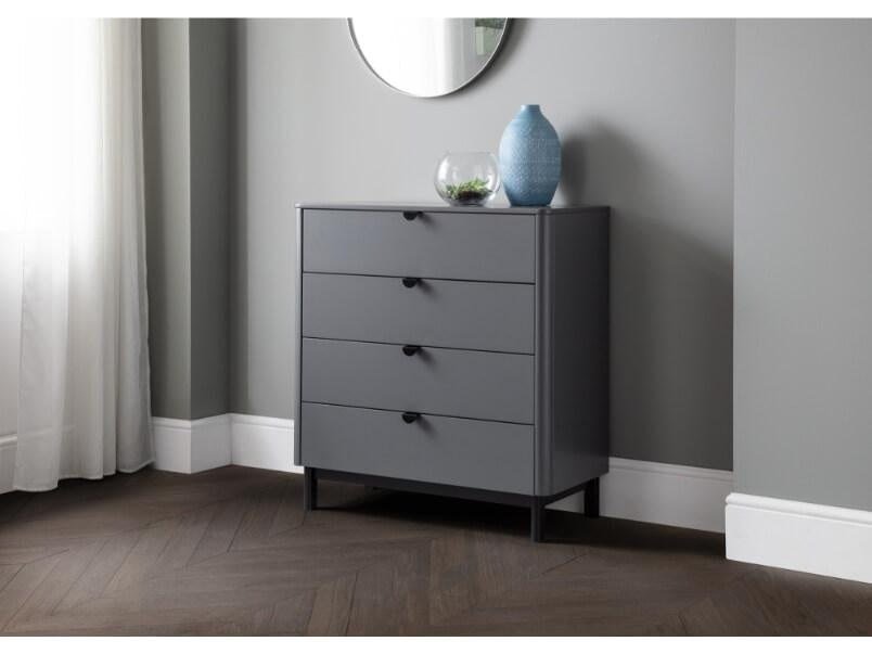 Chloe 4 Drawer Chest Storm Grey/Black