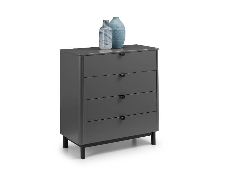 Chloe 4 Drawer Chest Storm Grey/Black