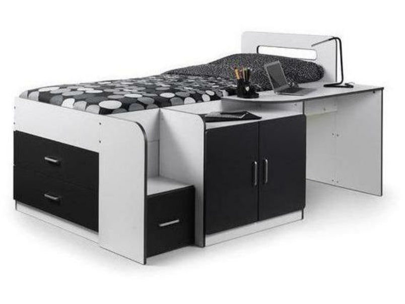 Cookie Cabin Bed White/Charcoal Grey Finish