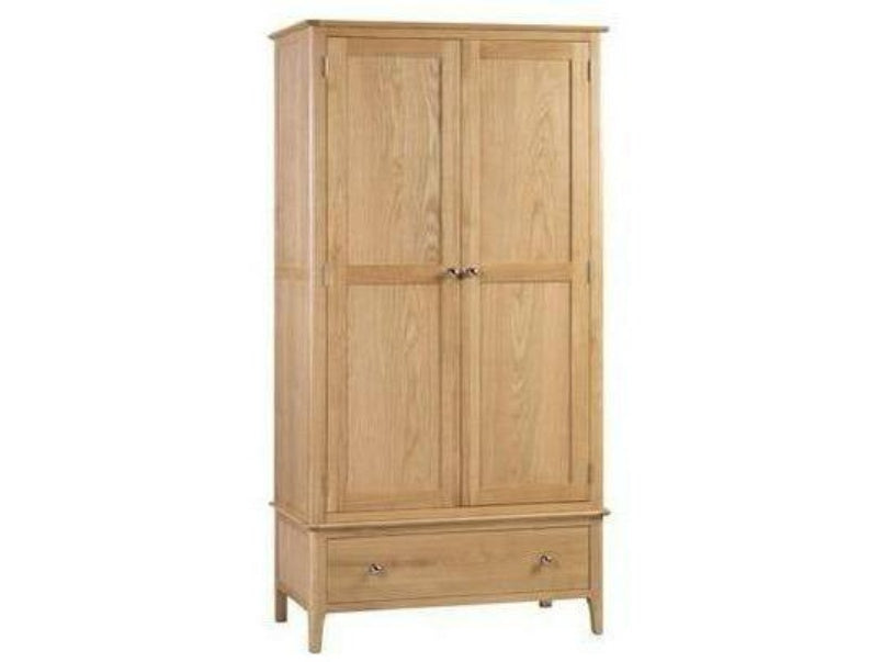 Cotswold Oak 2 Door 1 Drawer Wardrobe