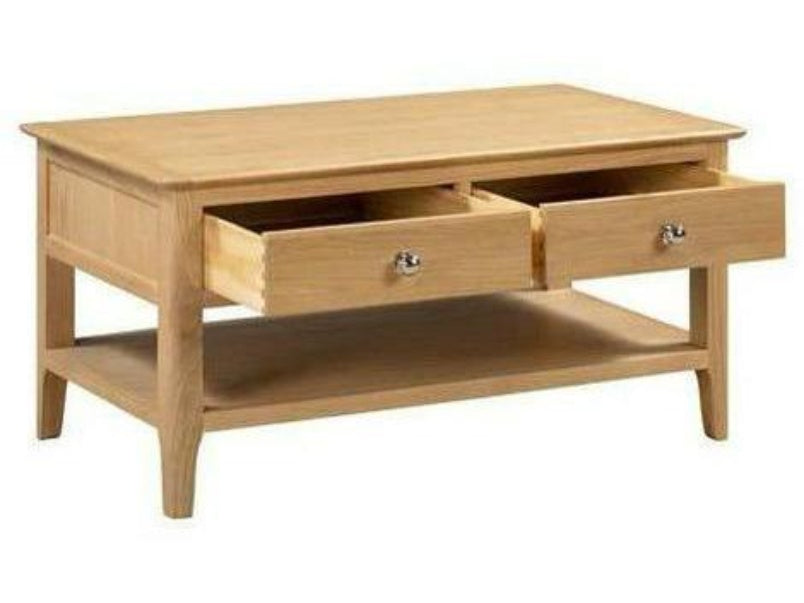 Cotswold Oak Coffee Table With 2 Drawers