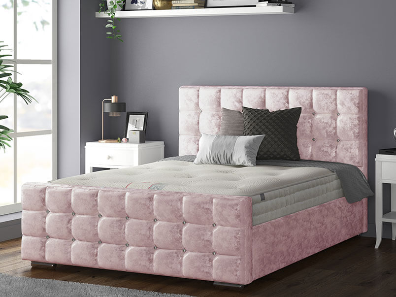 Cube Bed Crush Velvet Pink