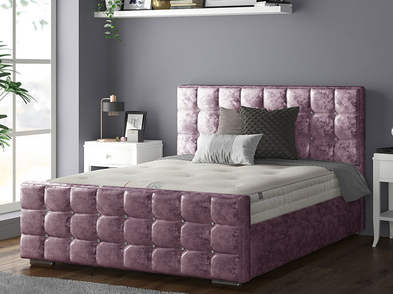 Cube Bed Crush Velvet Purple