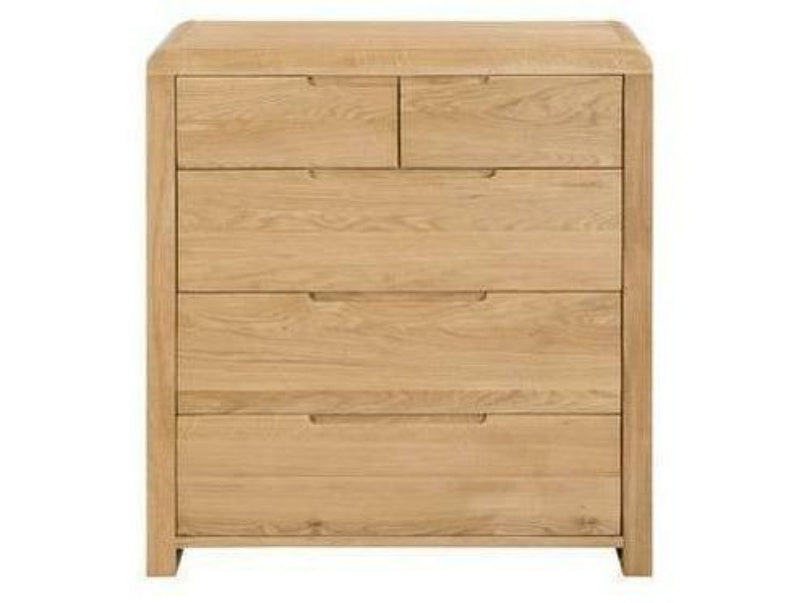 Curve Oak 3+2 Drawer Chest