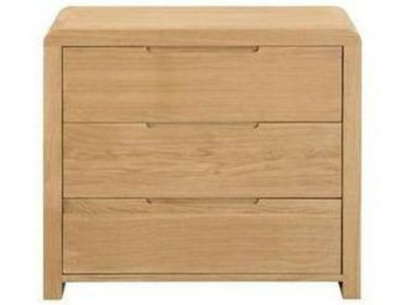 Curve Oak 3 Drawer Chest