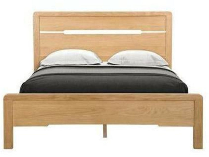 Curve Oak Double Bed 135cm