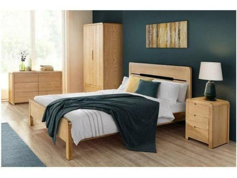 Curve Oak Double Bed 135cm