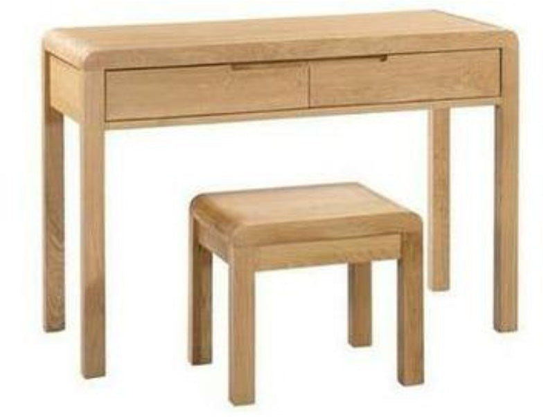 Curve Oak 2 Drawer Dressing Table & Stool