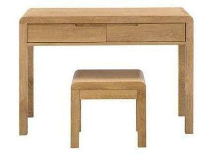 Curve Oak 2 Drawer Dressing Table & Stool