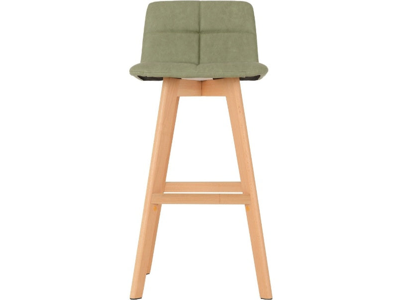 Darwin Bar Chair Green Faux Leather (Set of 2)