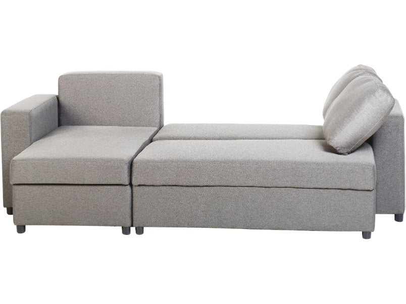 Dora Corner Sofa Bed Light Grey Fabric