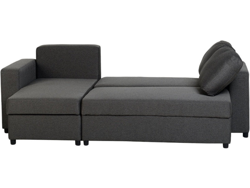 Dora Corner Sofa Bed Dark Grey Fabric