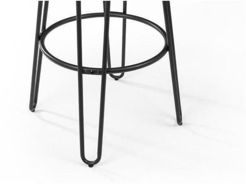 Dalston Mocha Elm/Black Round Bar Stool