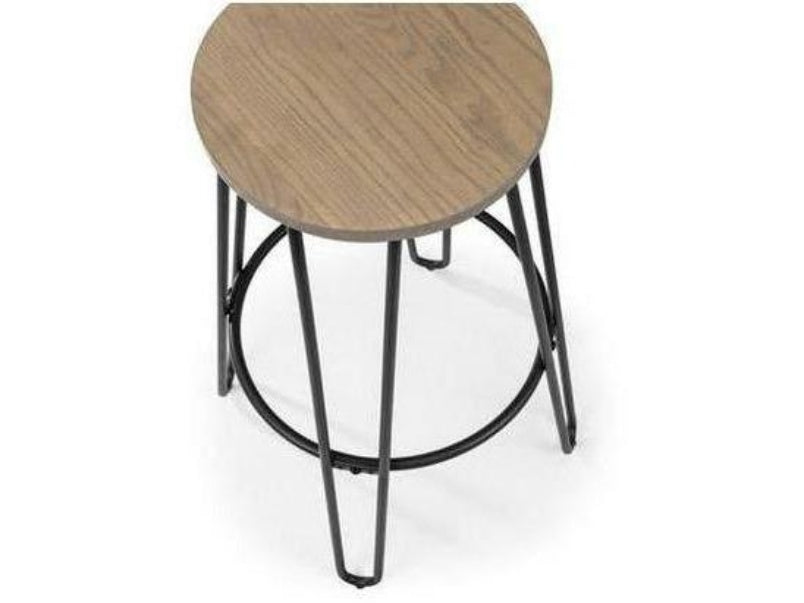 Dalston Mocha Elm/Black Round Bar Stool