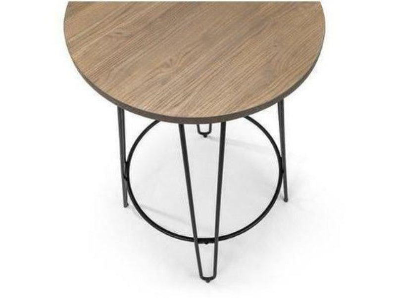 Dalston Mocha Elm/Black Round Bar Table