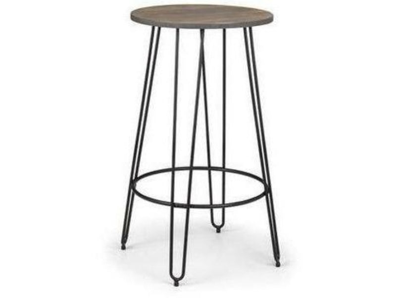 Dalston Mocha Elm/Black Round Bar Table