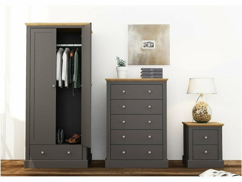 Devon 5 Drawer Chest Charcoal