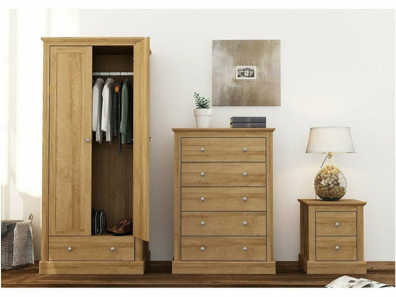 Devon 5 Drawer Chest Oak