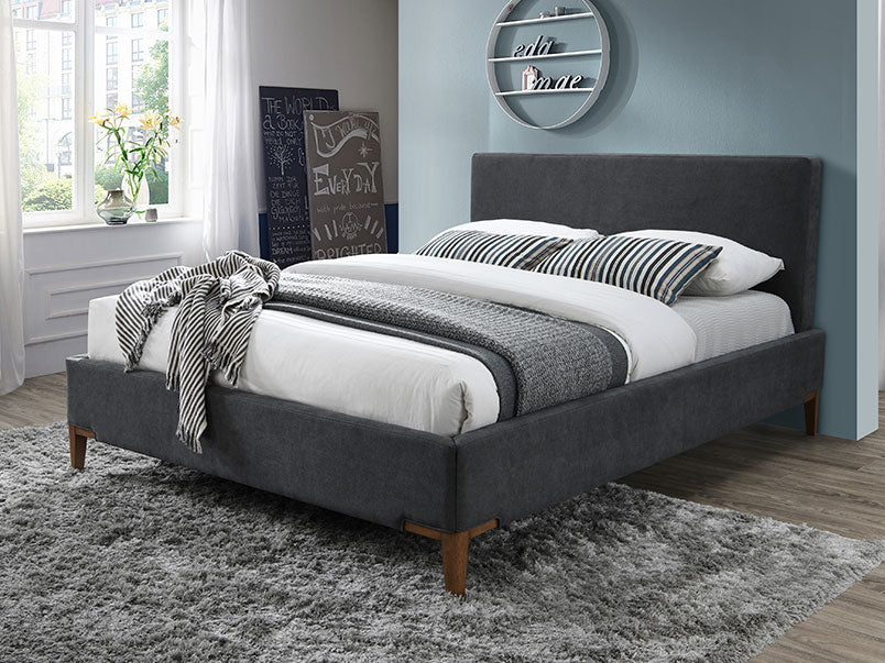 Durban Grey Faux Leather Bed Frame