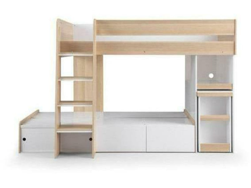 Eclipse Scandinavian Oak & White Bunk Bed