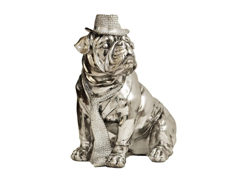 12" Electroplated Sitting Dog With Hat 1