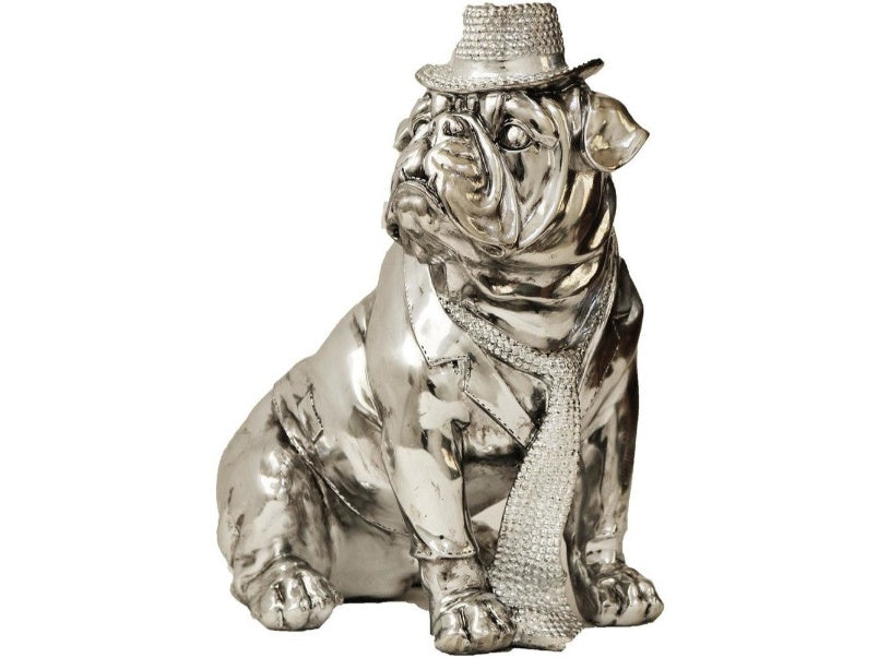 18" Electroplated Sitting Dog With Hat