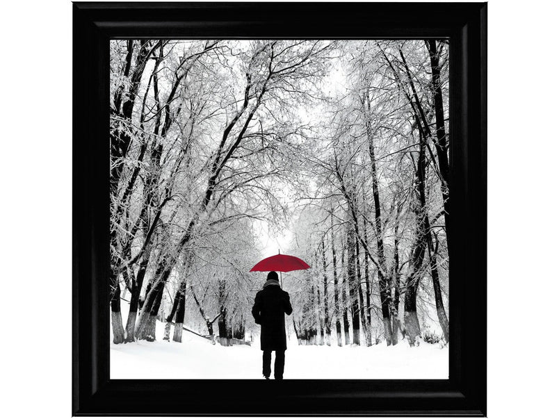 Trees in Winter Red Umbrella