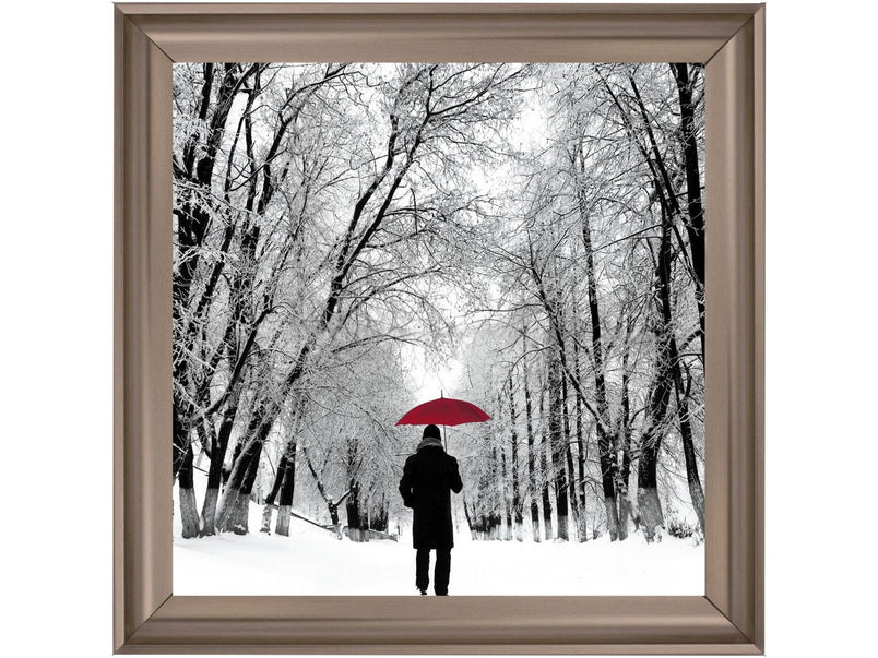 Trees in Winter Red Umbrella