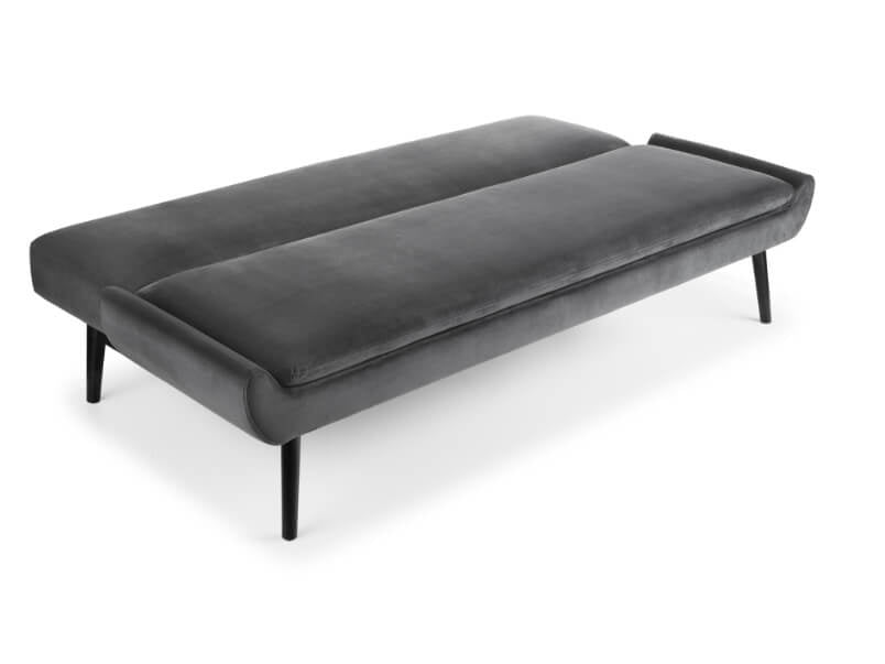 Gaudi Curled Base Sofabed Grey Velvet