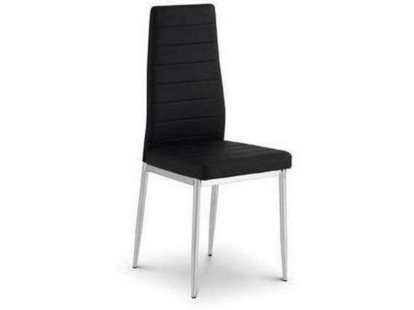 Genoa Black Chrome Dining Chair (Pack of 2)