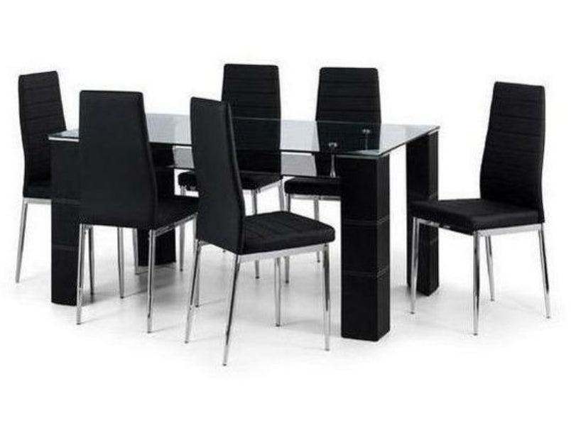 Greenwich Black Glass Dining Table