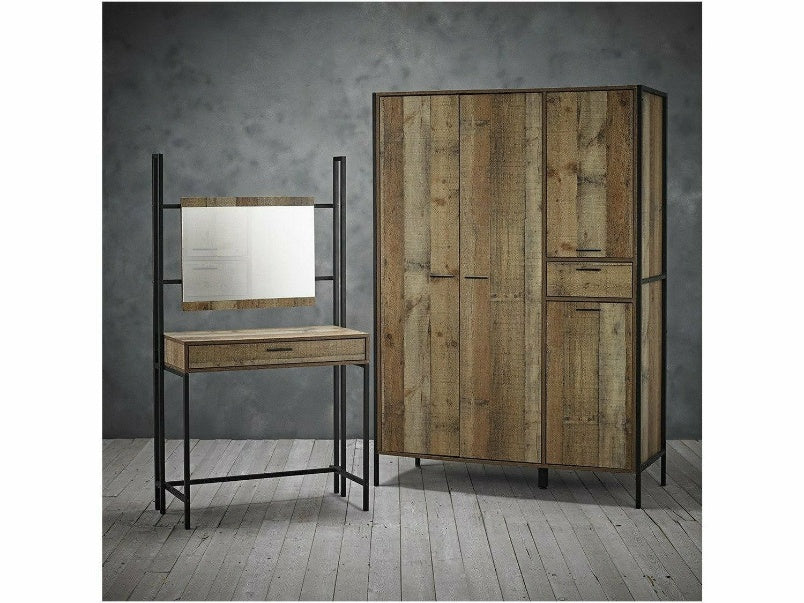 Hoxton 4 Door Wardrobe Distressed Oak Effect